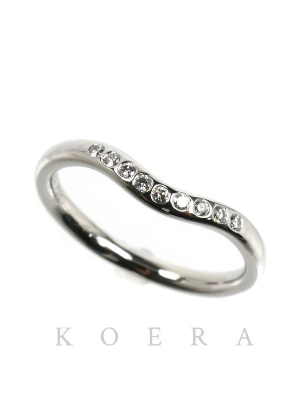 Tiffany & Co Platinum Curved Band Diamond Ring